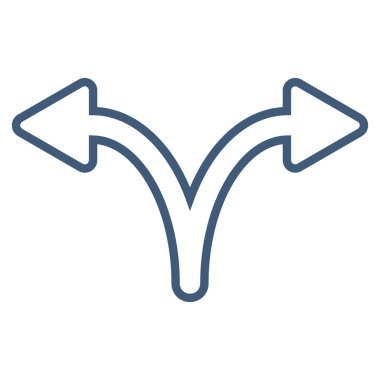 Split ok sol sağ kontur vektör simgesi