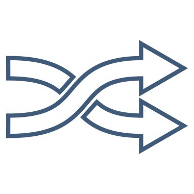 Shuffle oklar sağ kontur vektör simgesi