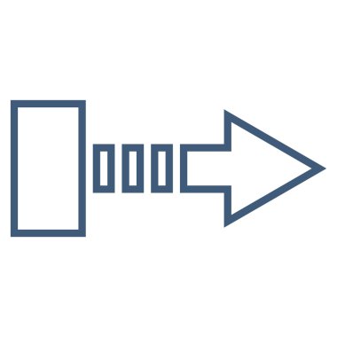 Çekme oku sağ kontur vektör simgesi