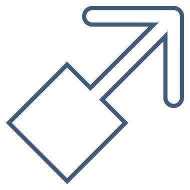 Kontur vektör simge yukarı sağa çekin