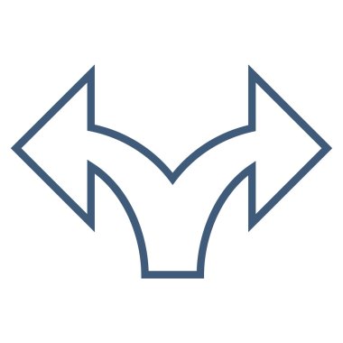 Ok sol şu ince çizgi vektör simgesi bölme