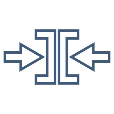 Basınç okları yatay kontur vektör simgesi