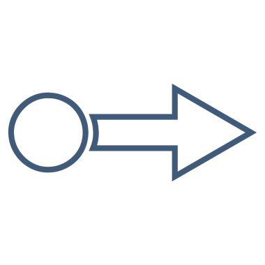 Çekme oku sağ kontur vektör simgesi