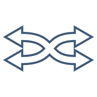 Shuffle okları yatay kontur vektör simgesi