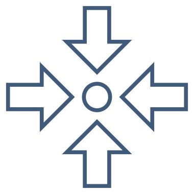 Basınç merkezi kontur vektör simgesi