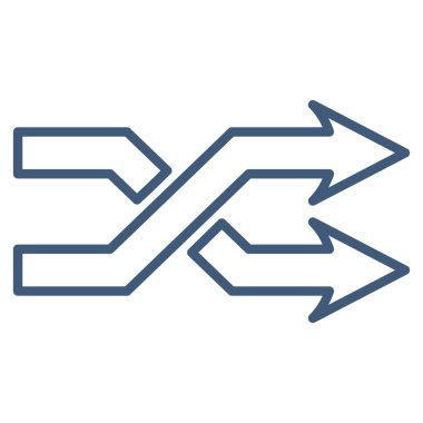 Okları yatay anahat vektör simge mix