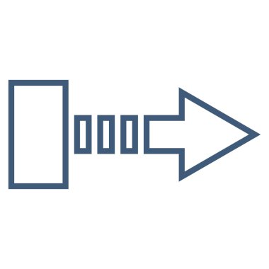 Çekme oku sağ kontur vektör simgesi