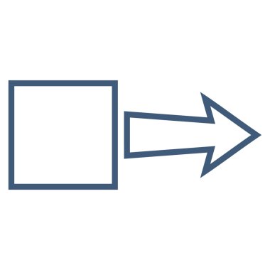 Çekme oku sağ kontur vektör simgesi