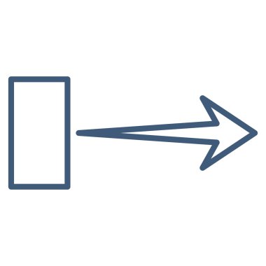 Çekme oku sağ kontur vektör simgesi