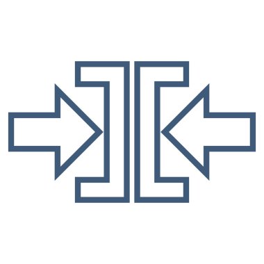 Basınç okları yatay ince çizgi vektör simgesi