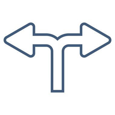 Sol bölme ok sağ kontur vektör simgesi