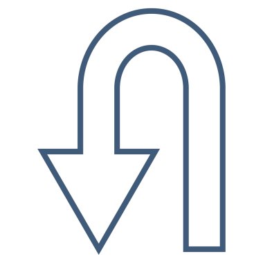 Dönüş Oku kontur vektör simgesi