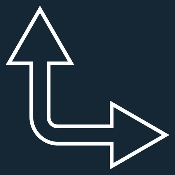 Choice Arrow Right Up Thin Line Vector Icon — Stock Vector