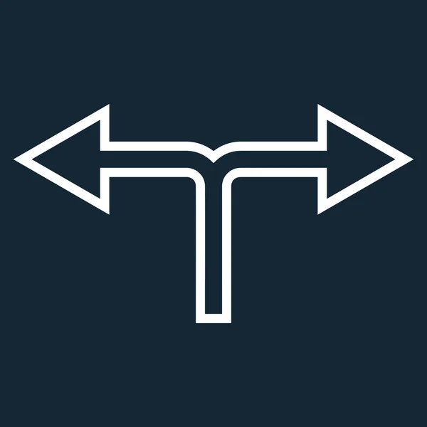 Choice Arrow Left Right Contour Vector Icon — Stock Vector