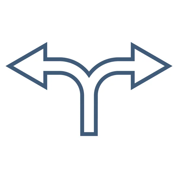 Flecha dividida izquierda derecha delgada línea vectorial icono — Archivo Imágenes Vectoriales
