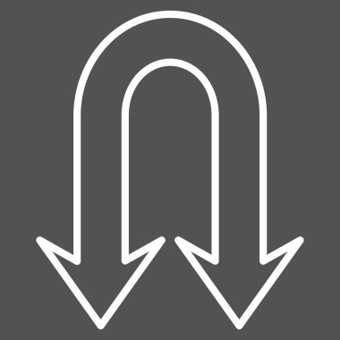 Arka okları kontur vektör simgesi