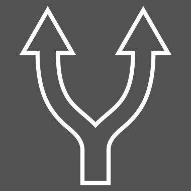 İnce çizgi vektör simge yukarı çatallanma ok