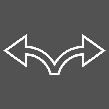 Sol çatallanma ok sağ kontur vektör simgesi