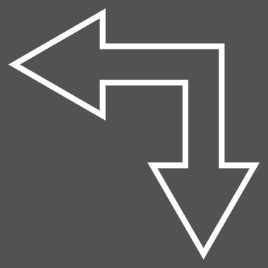 Kontur vektör simgesi sol seçim ok