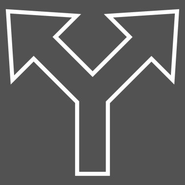 Sol çatallanma ok sağ kontur vektör simgesi