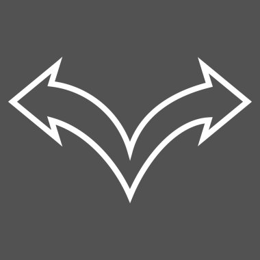 Kavşak ok sol sağ kontur vektör simgesi