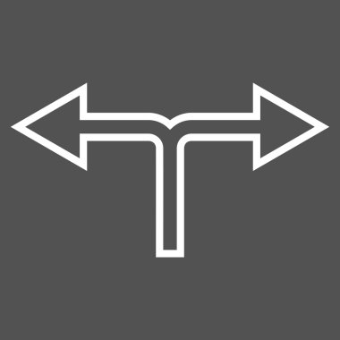 Seçimi ok sol sağ kontur vektör simgesi