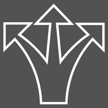 Kontur vektör simge yukarı kavşak ok