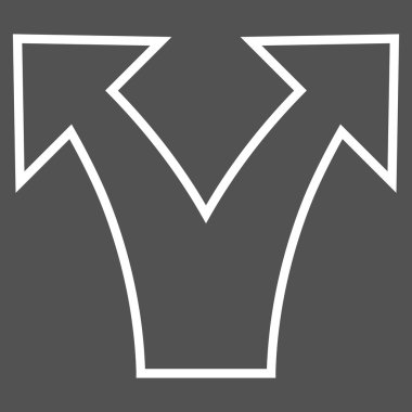 Ok ince çizgi vektör simgesi bölmek