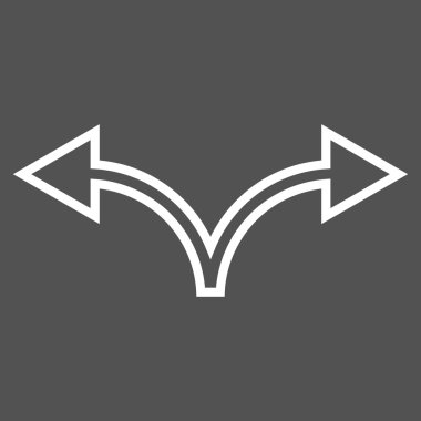 Ok sol doğru anahat vektör simgesi bölmek