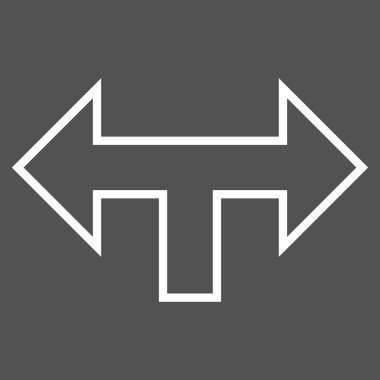 Kavşak ok sol şu ince çizgi vektör simgesi