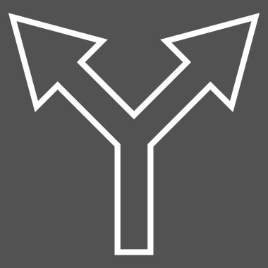 İnce çizgi vektör simge yukarı kavşak ok