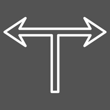 Ok sol sağ kontur vektör simgesi bölmek