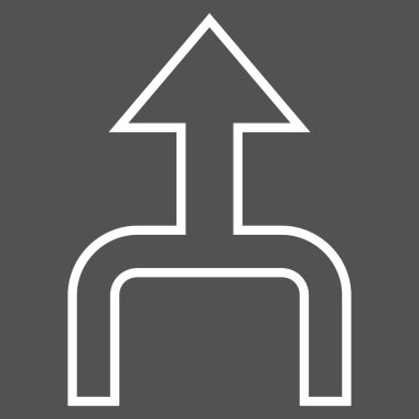 İnce çizgi vektör simge yukarı ok birleştirmek