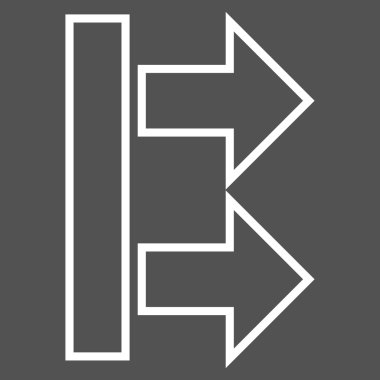 Oklar sağ anahat vektör simgesi hareket