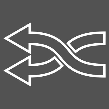 Shuffle oklar sol kontur vektör simgesi