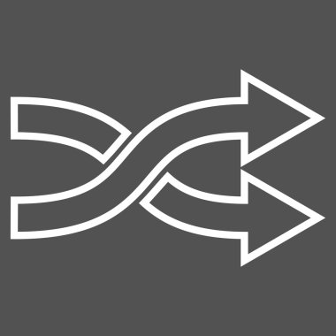 Shuffle oklar sağ kontur vektör simgesi