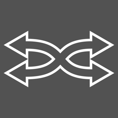 Shuffle okları yatay anahat vektör simgesi