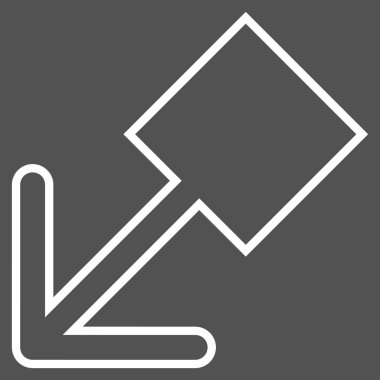 Anahat vektör simgesi aşağı sola çekin