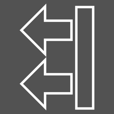 Oklar sol kontur vektör simgesi hareket