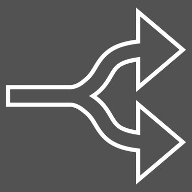 Split okları doğru anahat vektör simgesi