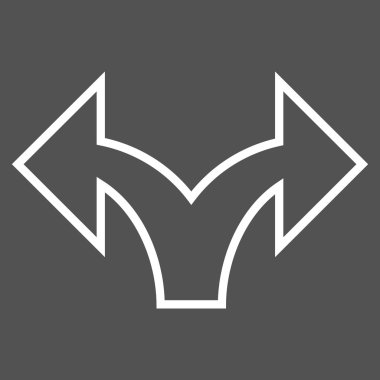 Sol bölme ok sağ kontur vektör simgesi