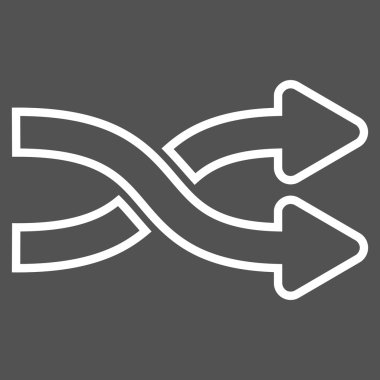 Okları yatay anahat vektör simge mix