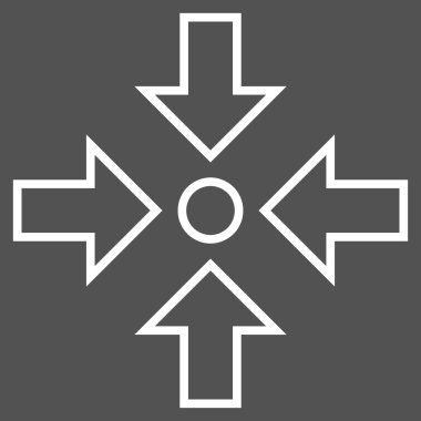 Basınç merkezi kontur vektör simgesi