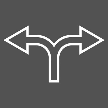 Ok sol şu ince çizgi vektör simgesi bölme