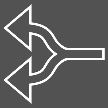 Split oklar sol kontur vektör simgesi