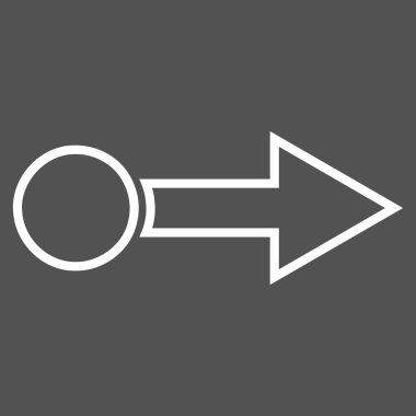 Çekme oku şu ince çizgi vektör simgesi