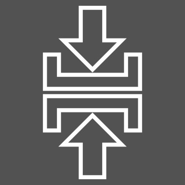 Basınç okları dikey ince çizgi vektör simgesi