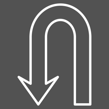 Dönüş Oku kontur vektör simgesi