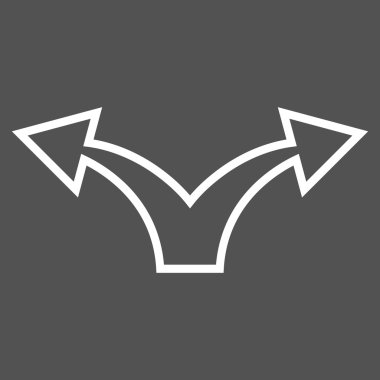 Sol bölme ok sağ kontur vektör simgesi