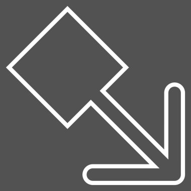 Kontur vektör simgesi aşağı sağa çekin